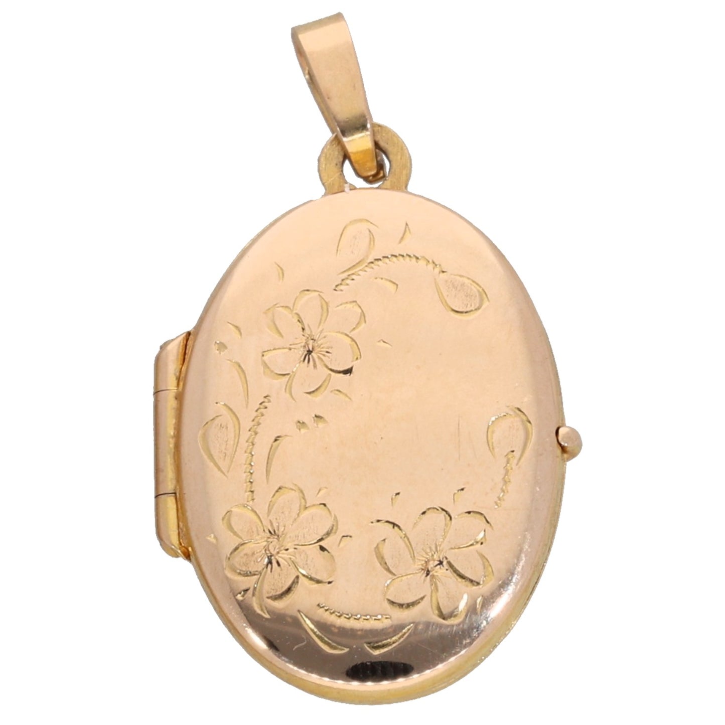 9ct Gold Patterned Locket Pendant