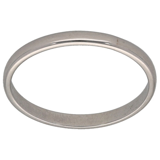 18ct White Gold Plain Wedding Ring Size L