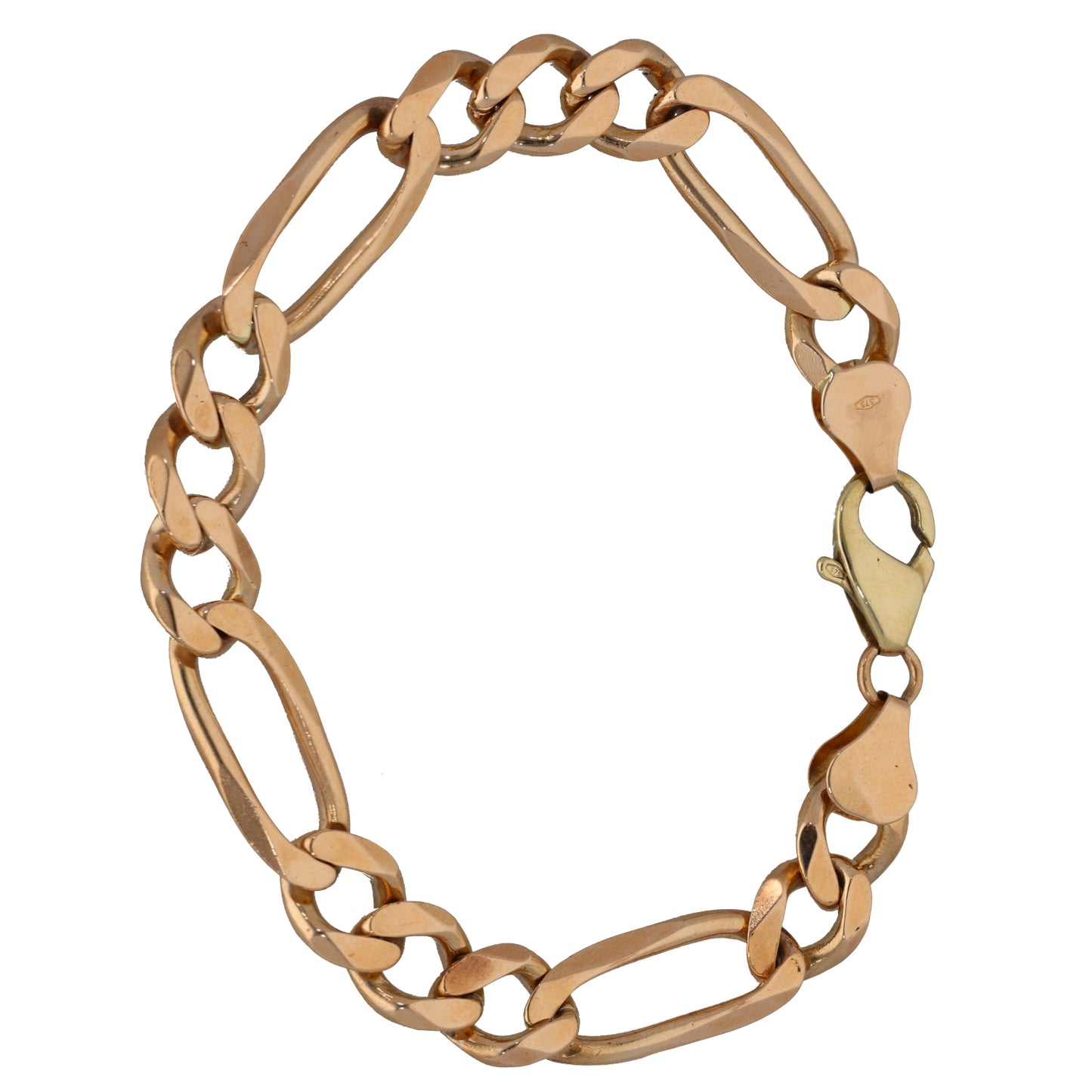 9ct Bicolour Gold Figaro Bracelet