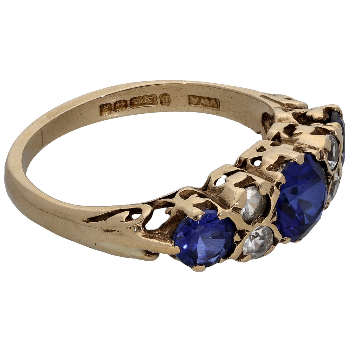 9ct Gold Imitation Half Eternity Ring Size L