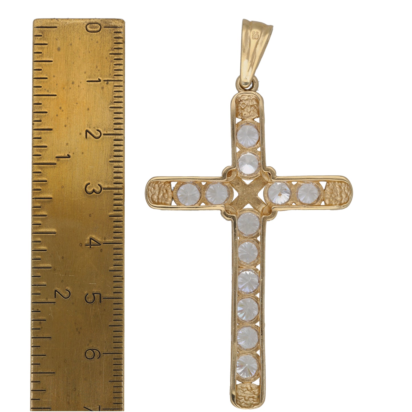 9ct Gold Cubic Zirconia Cross Pendant
