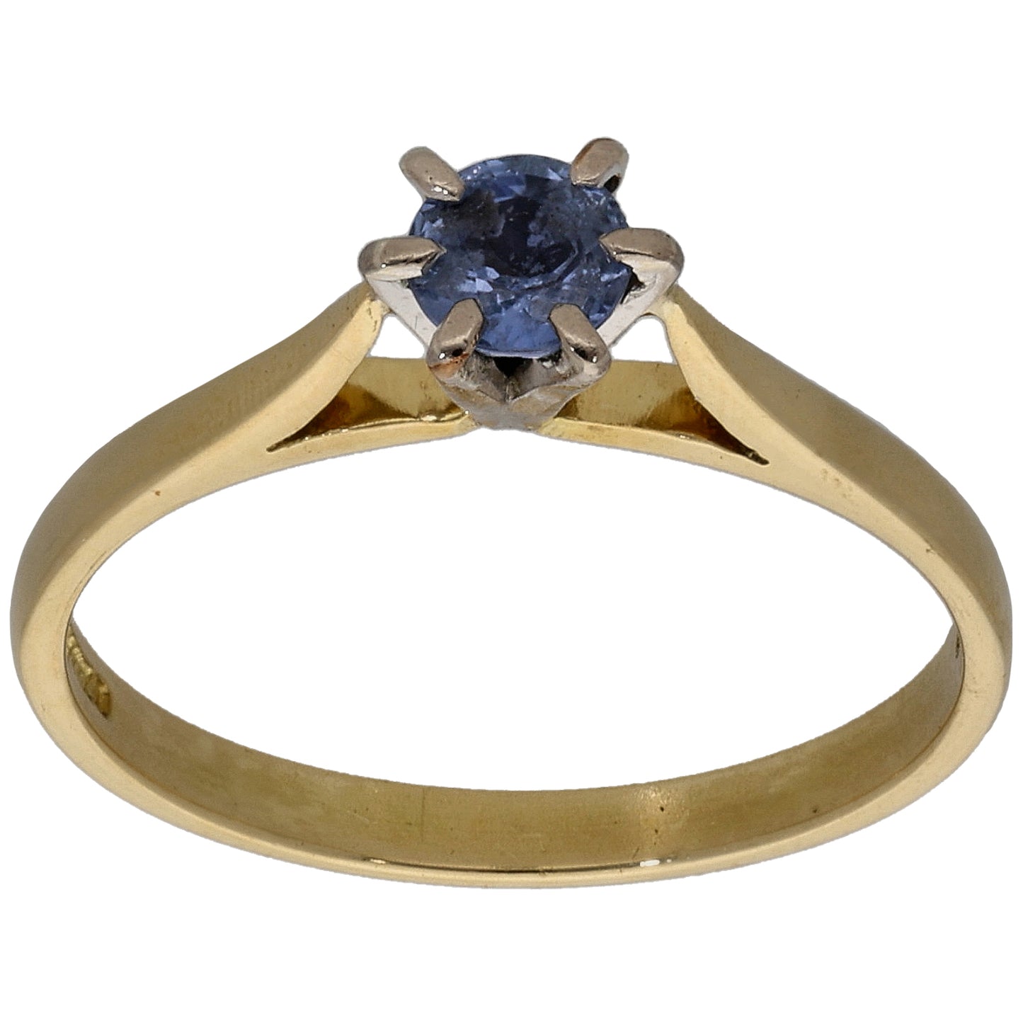 18ct Gold Sapphire Single Stone Ring Size P