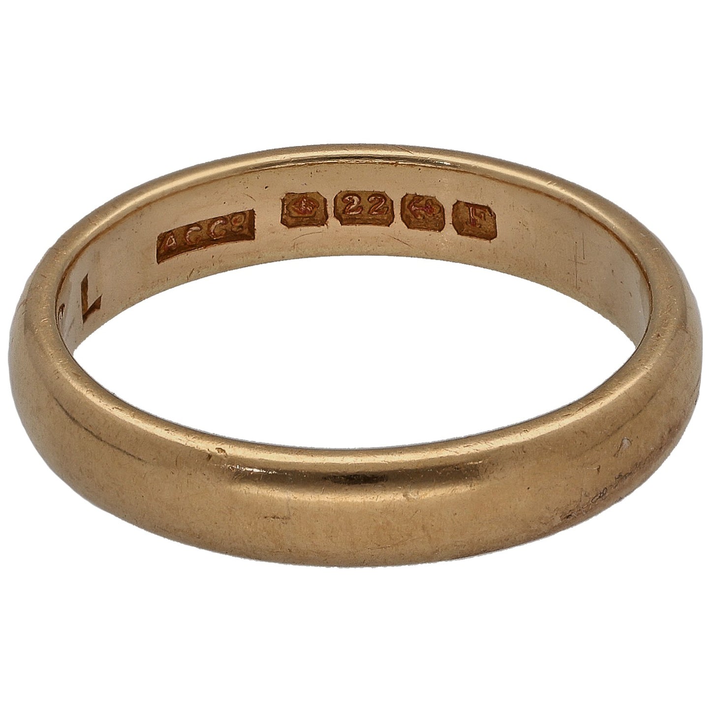22ct Gold Plain Wedding Ring Size M