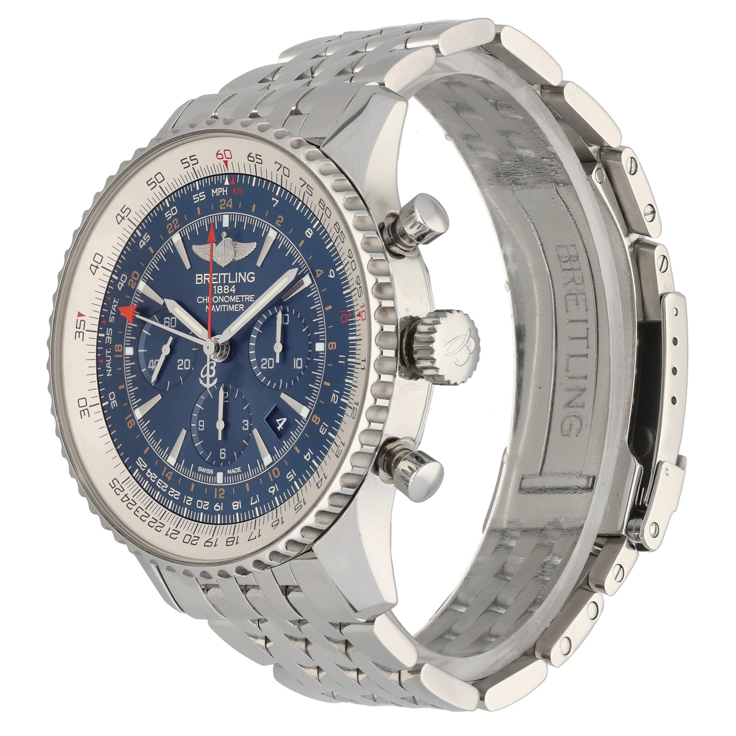 Breitling Navitimer GMT AB0441 48mm Stainless Steel Watch