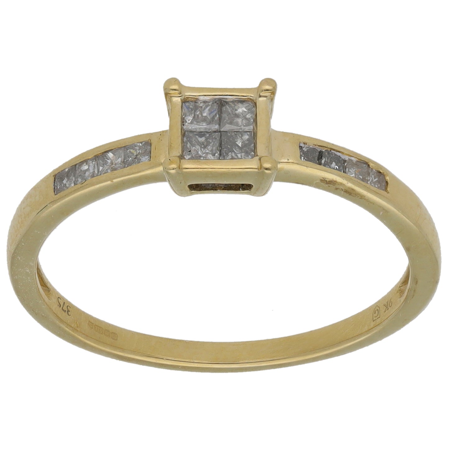 9ct Gold 0.44ct Diamond Dress/Cocktail Ring Size P