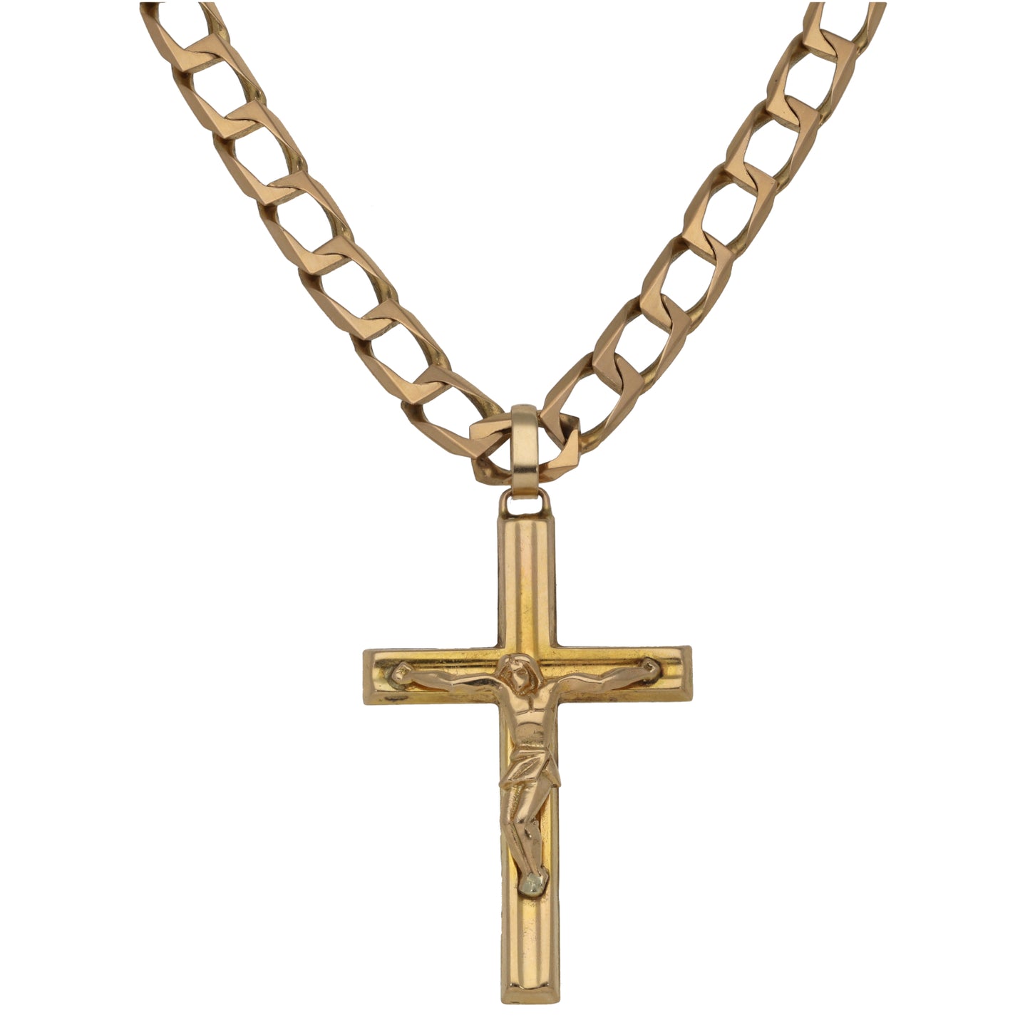 9ct Gold Crucifix Pendant With Chain