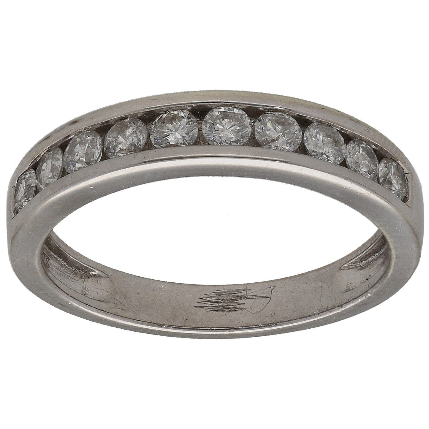 9ct White Gold 0.26ct Diamond Half Eternity Ring Size L