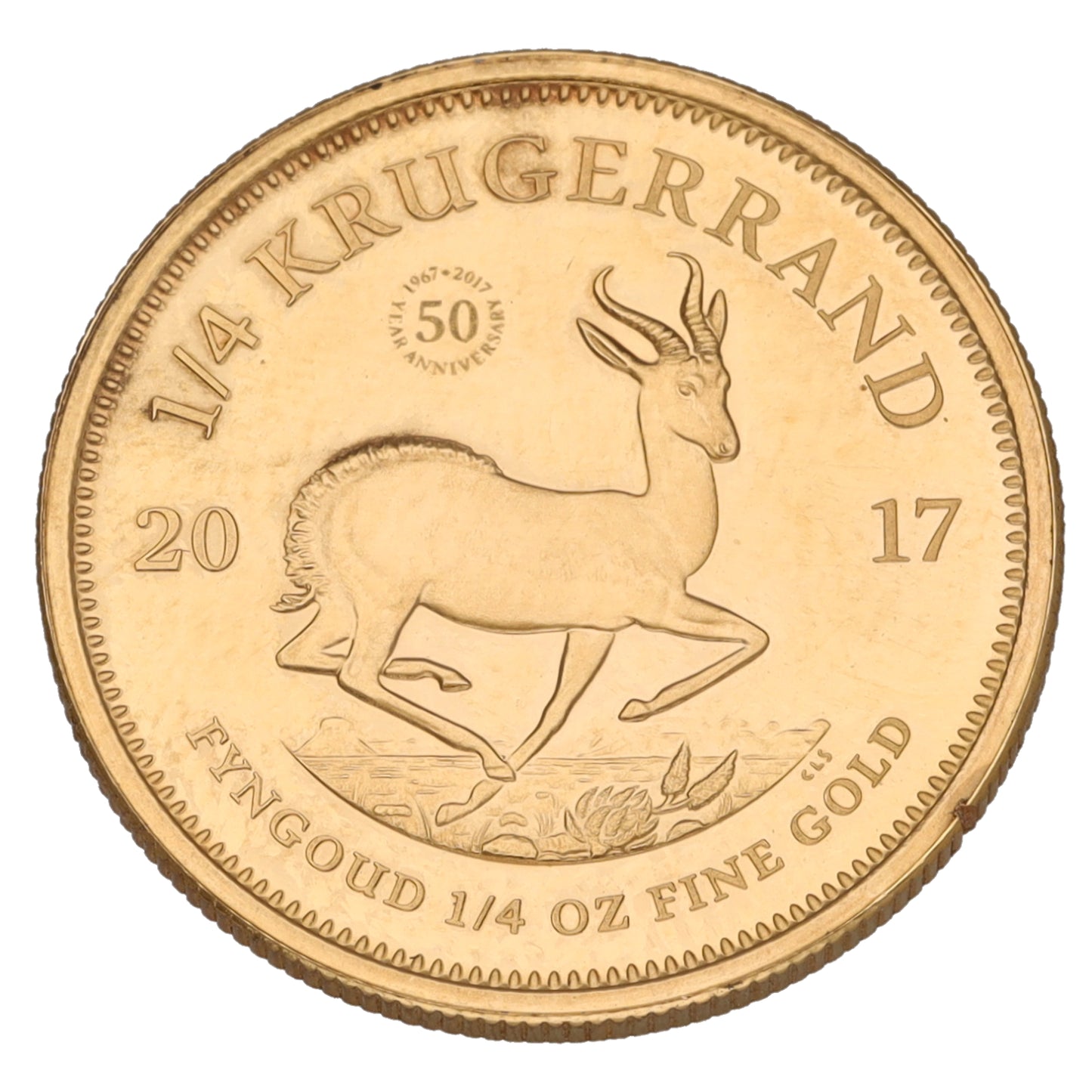 22ct Gold 50th Anniversary 1/4 OZ Krugerrand Coin 2017