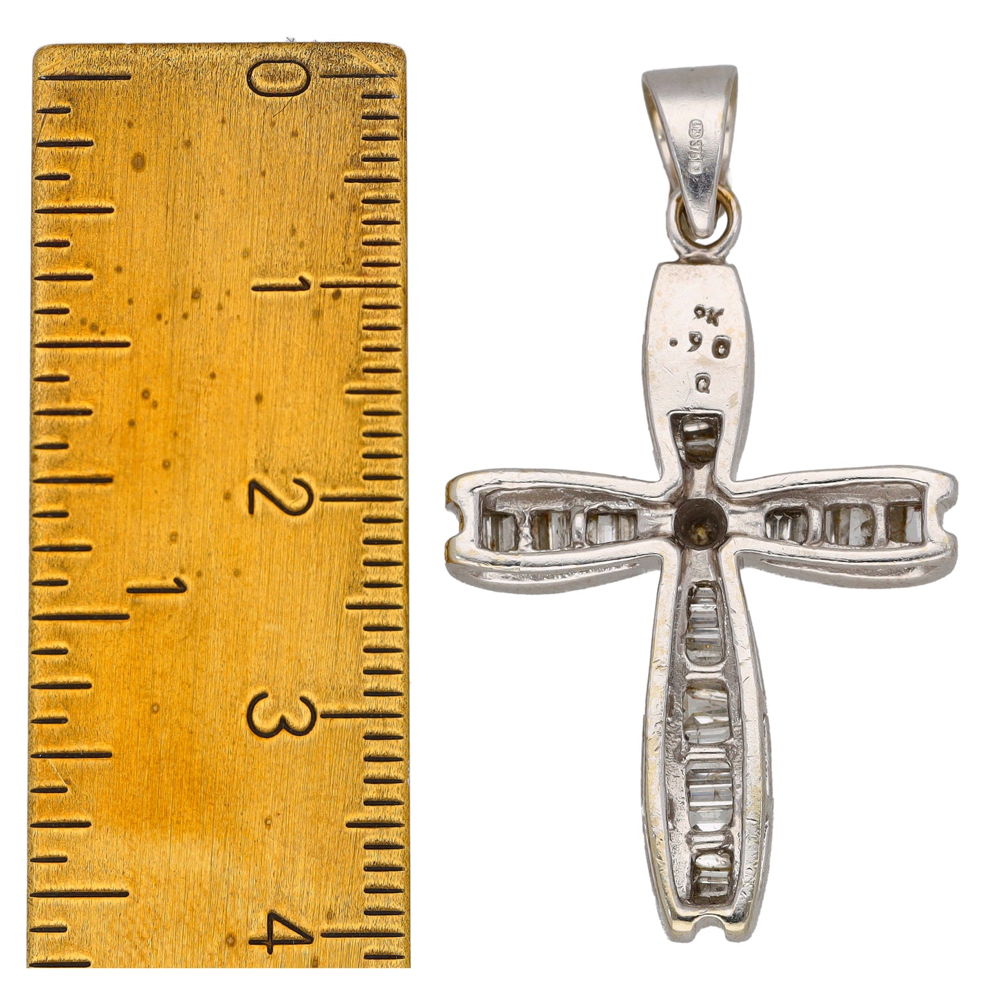 18ct White Gold 0.98ct Diamond Cross Pendant