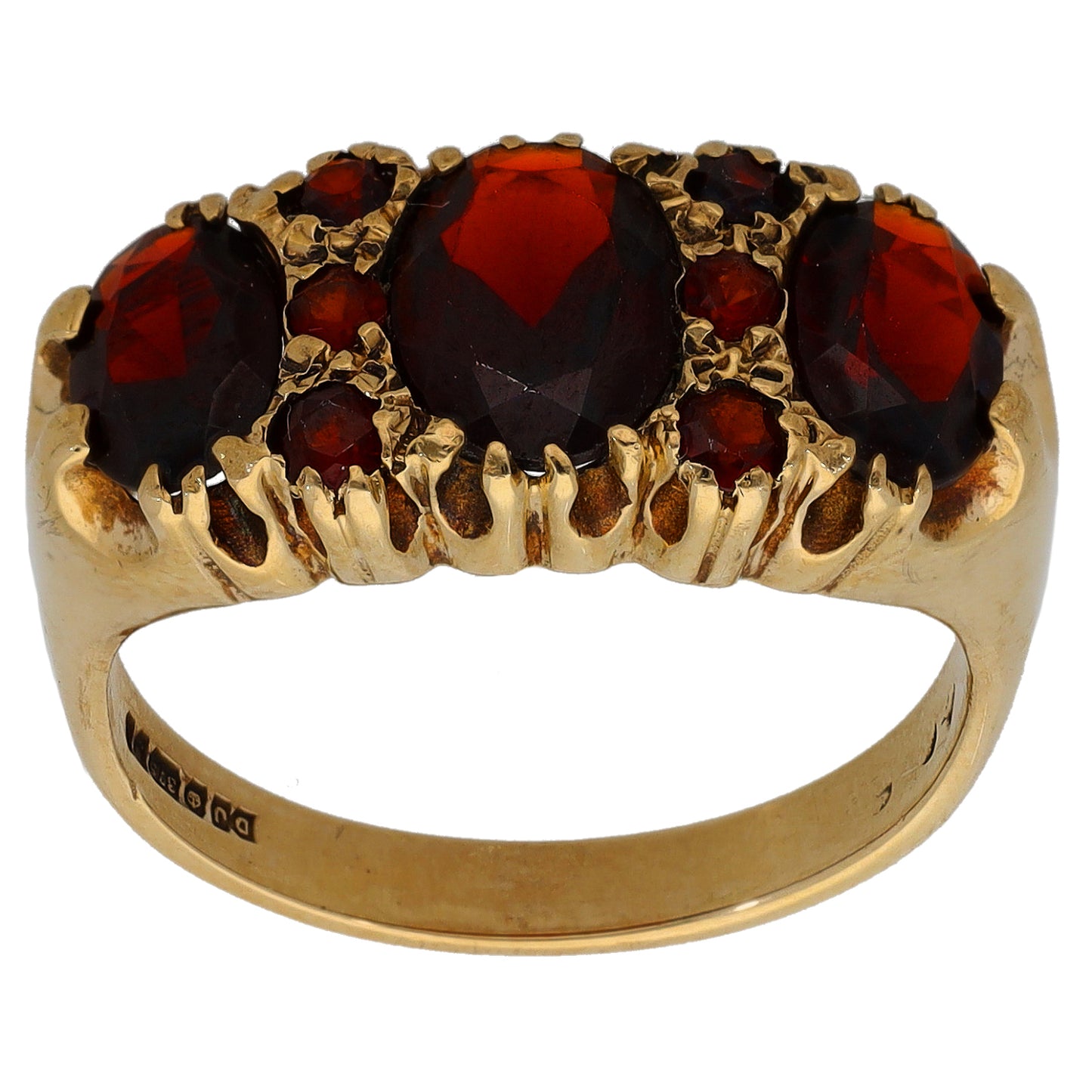 9ct Gold Garnet Dress/Cocktail Ring Size P