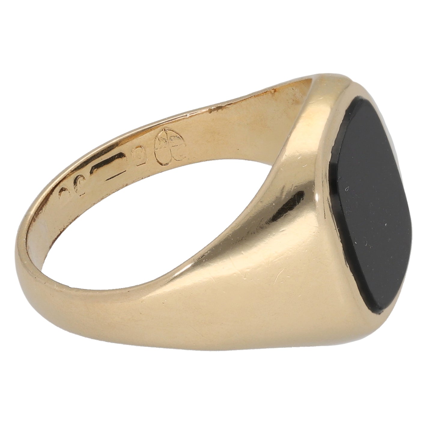 9ct Gold Onyx Signet Ring Size P