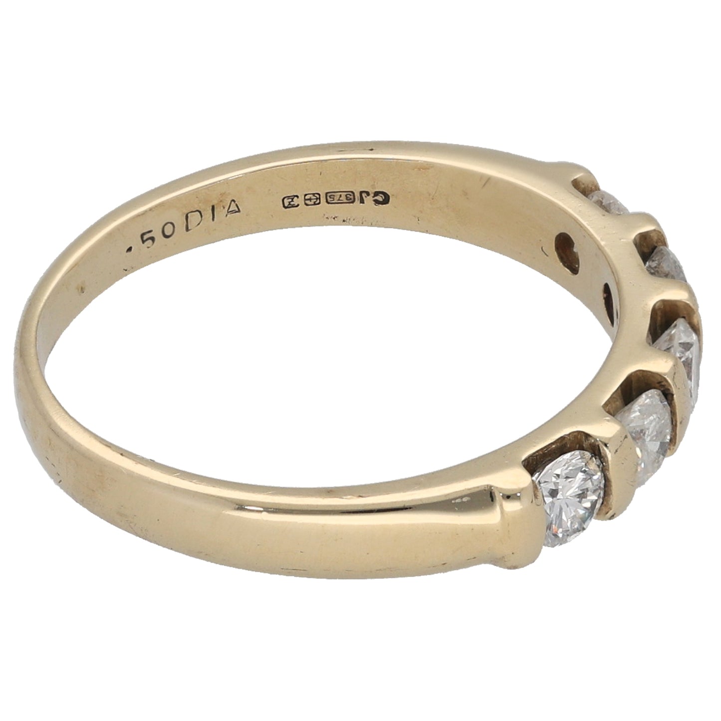 9ct Gold 0.50ct Diamond Half Eternity Ring Size M