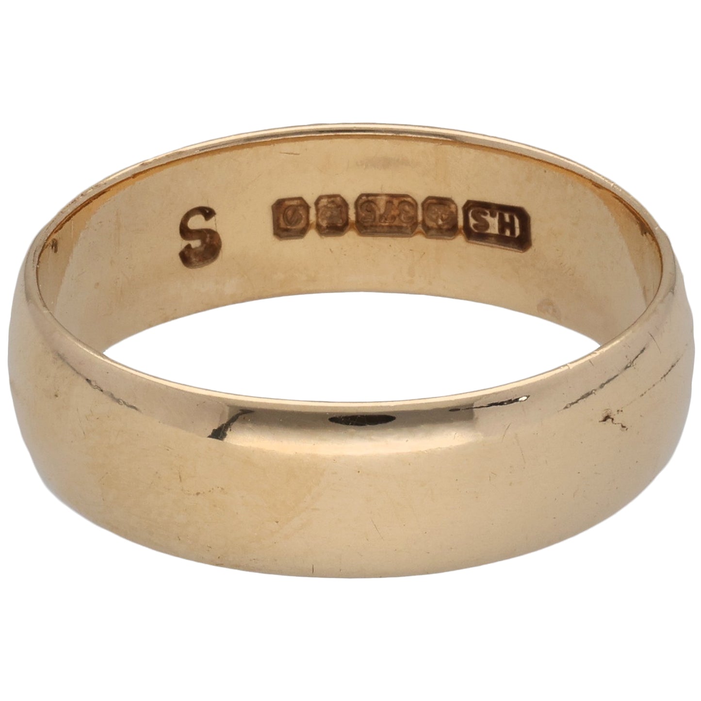 9ct Gold Plain Wedding Ring Size S