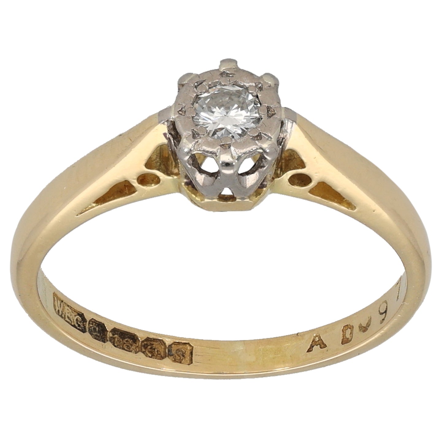 9ct Gold 0.10ct Diamond Solitaire Ring Size K