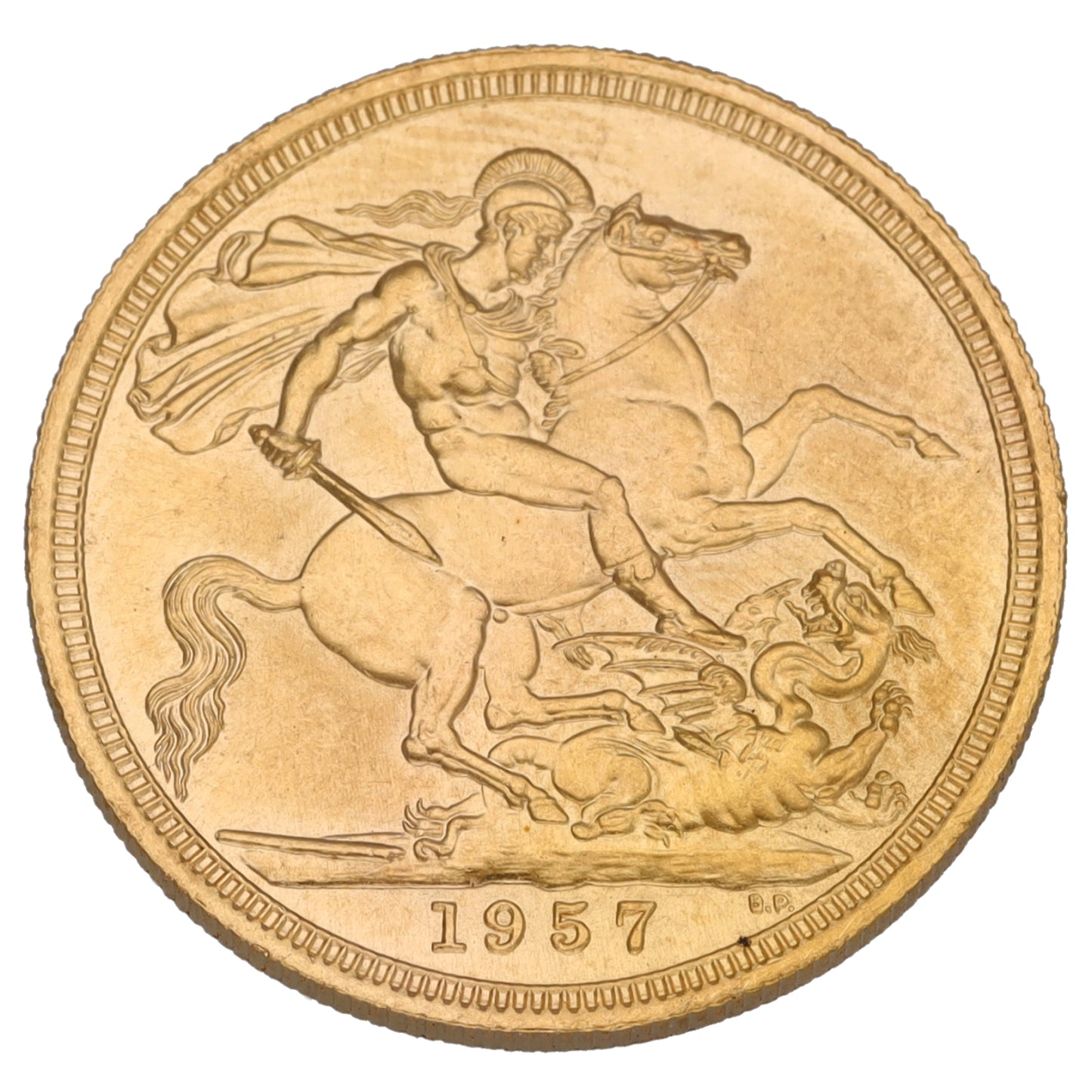 22ct Gold Queen Elizabeth II Full Sovereign Coin 1957