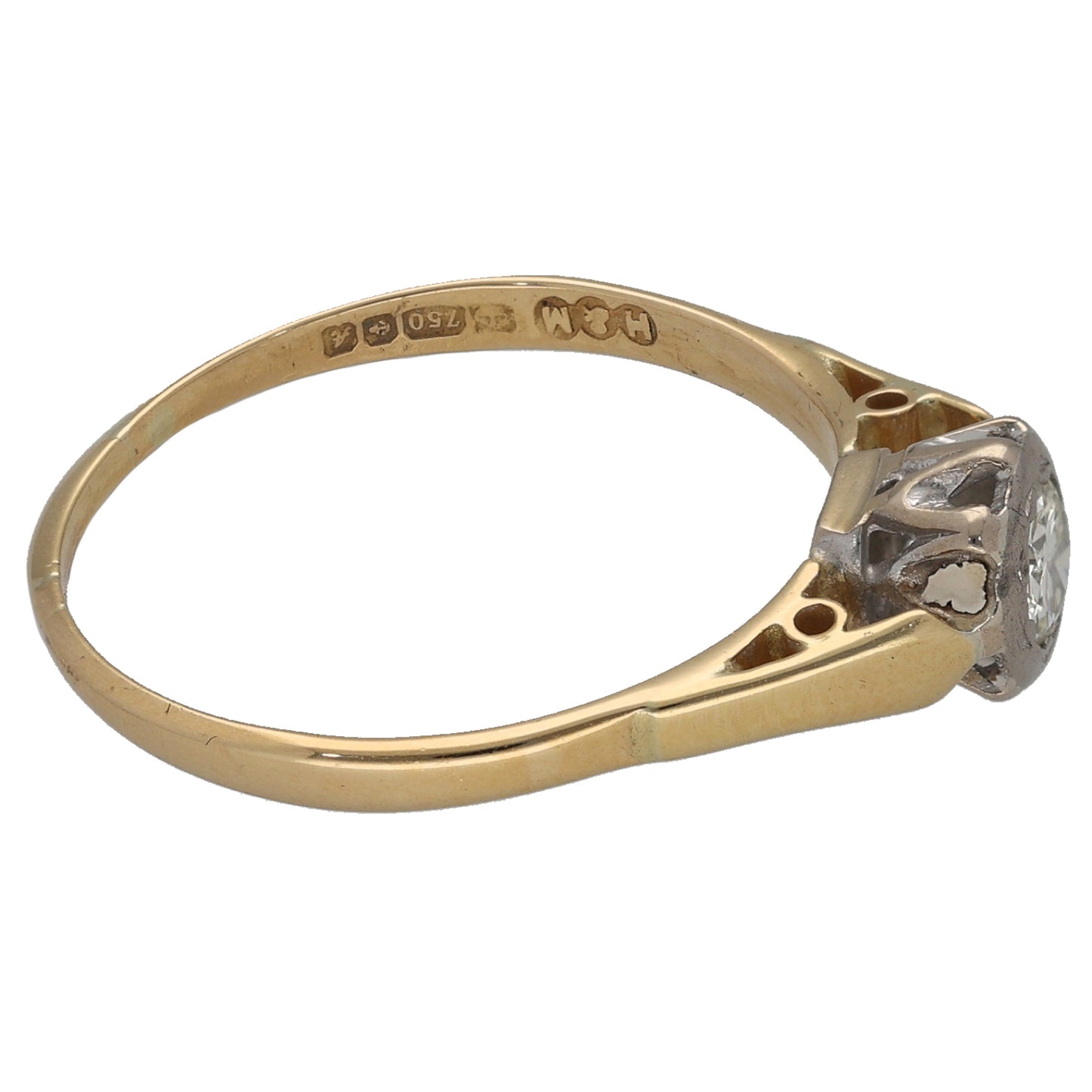 18ct Gold 0.25ct Diamond Solitaire Ring Size O