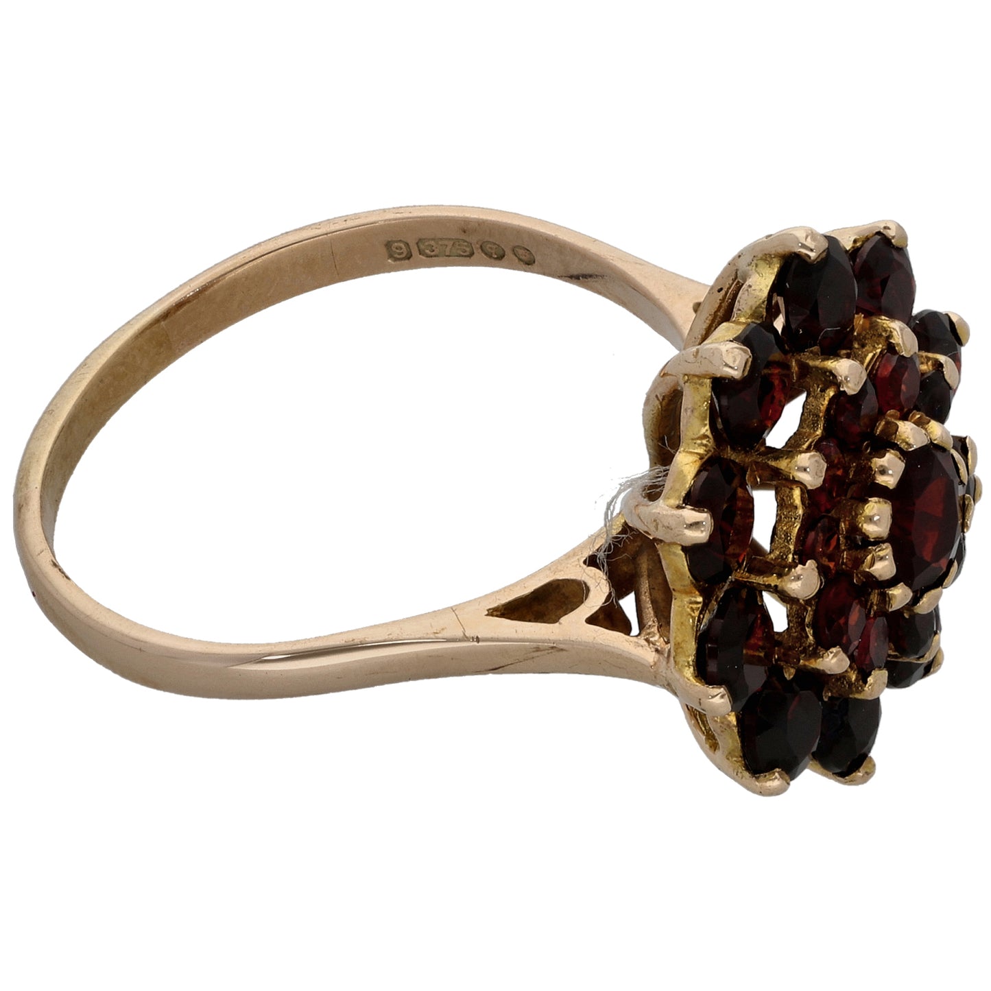9ct Gold Garnet Dress/Cocktail Ring Size T