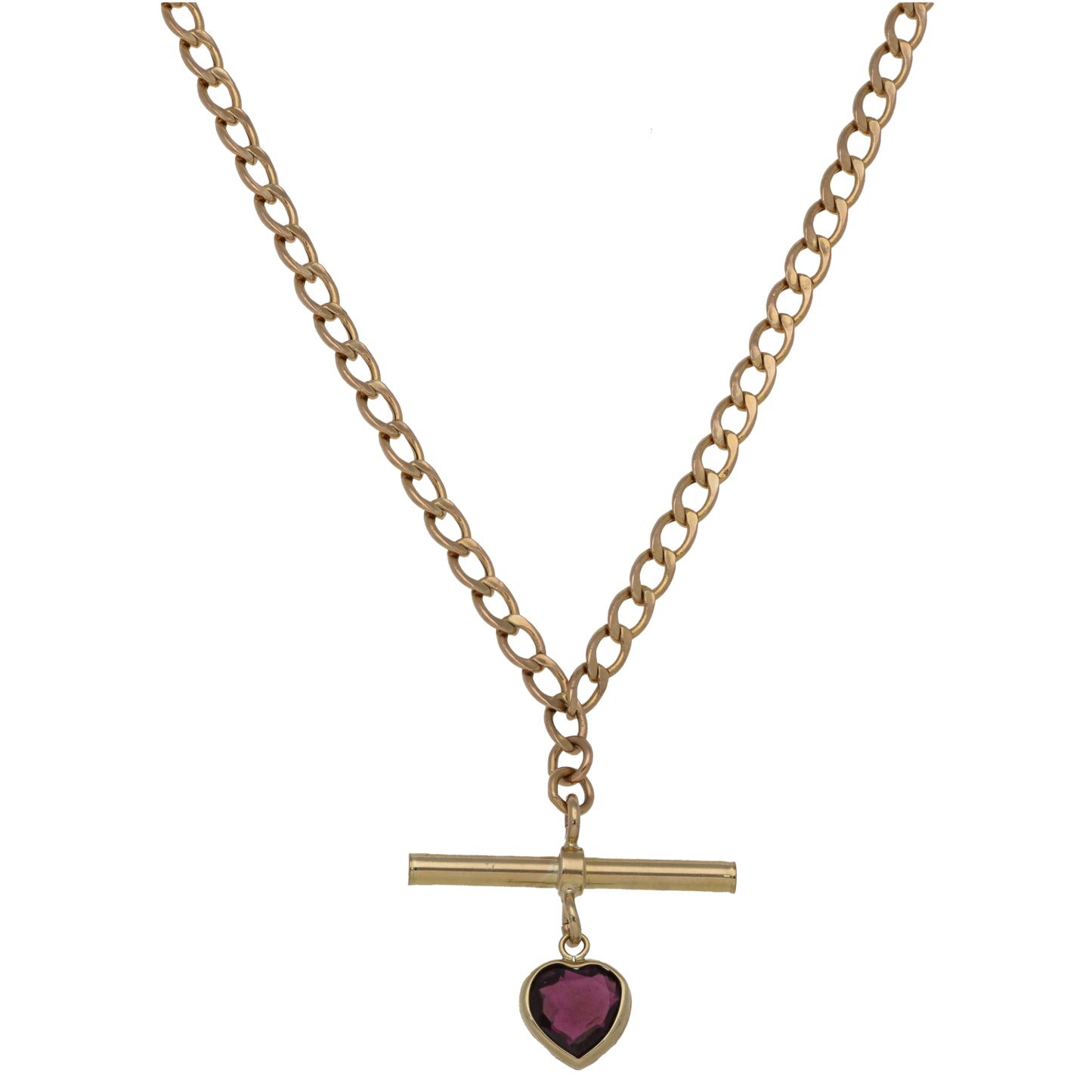 9ct Gold Garnet Fancy Necklace 18"