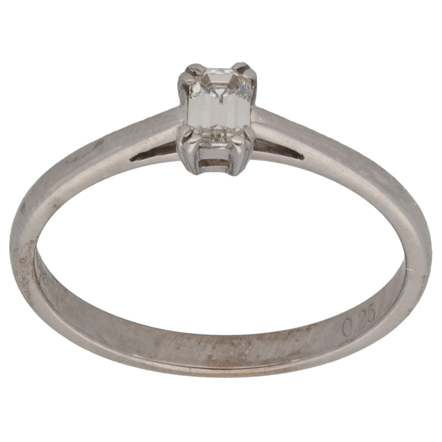 18ct White Gold 0.25ct Diamond Solitaire Ring Size O