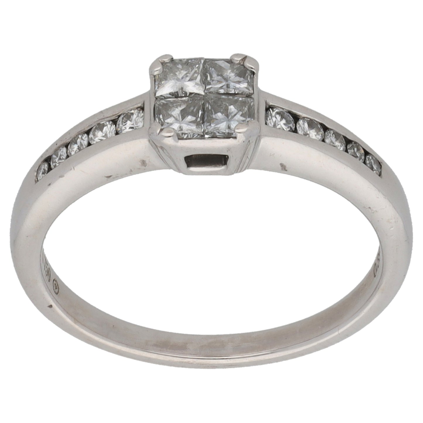 18ct White Gold 0.39ct Diamond Dress/Cocktail Ring Size K