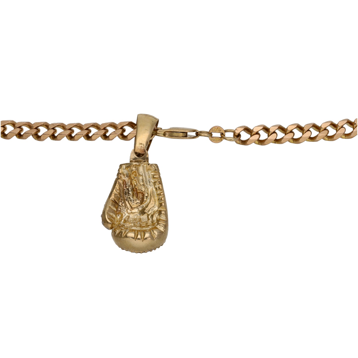 9ct Gold Cubic Zirconia Boxing Glove Pendant With Chain