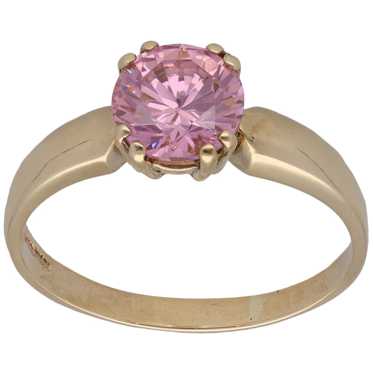 9ct Gold Cubic Zirconia Single Stone Ring Size W