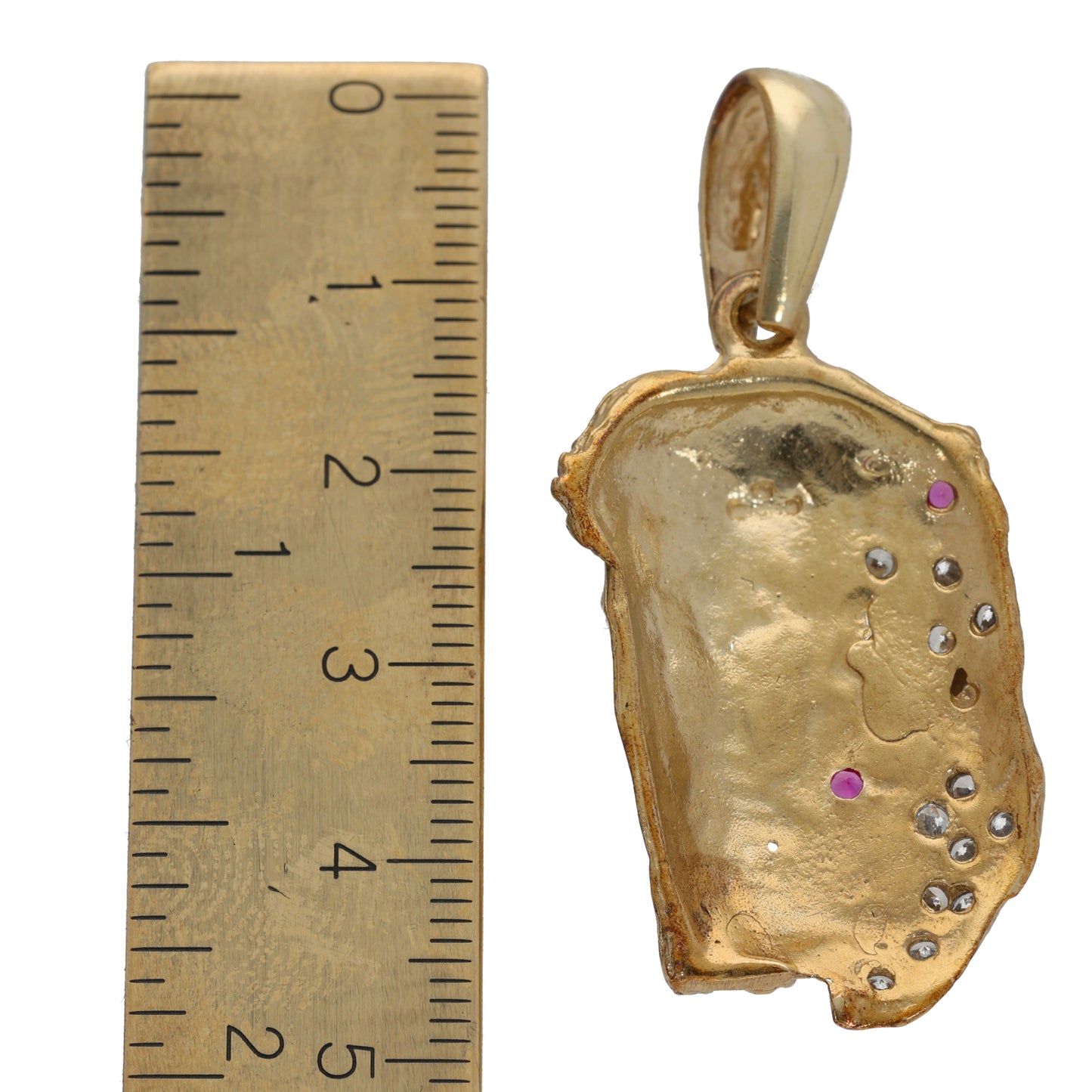 9ct Gold Imitation Gems Jesus Pendant