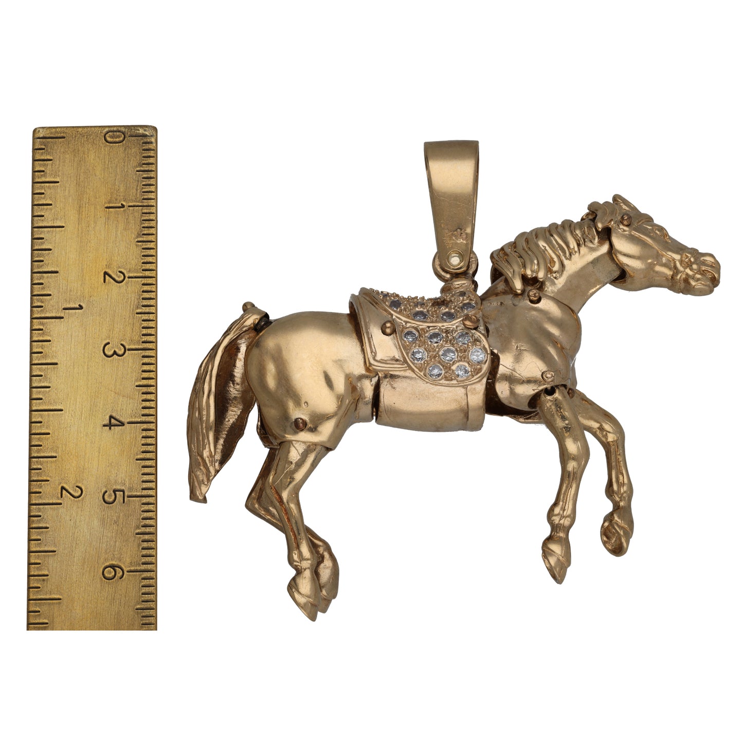 9ct Gold Cubic Zirconia Horse Pendant