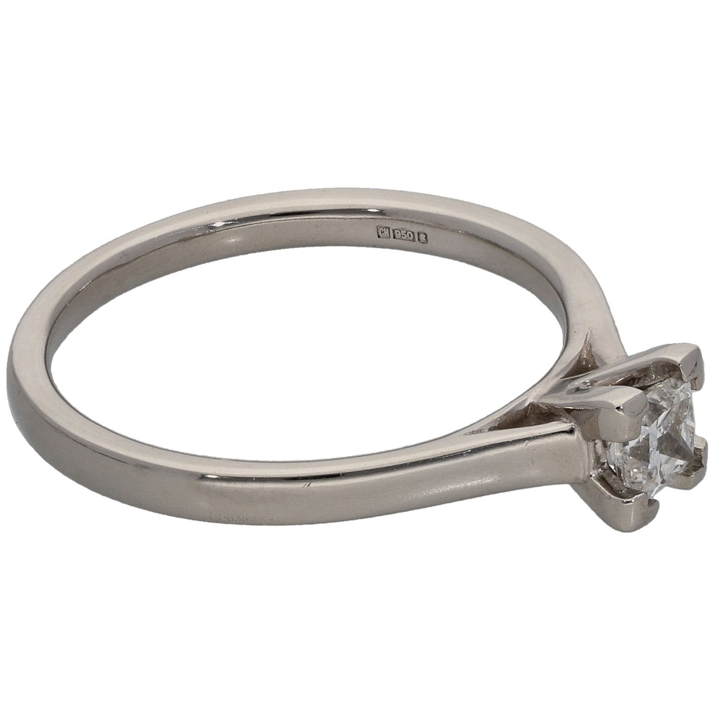 Platinum 0.25ct Diamond Solitaire Ring Size N