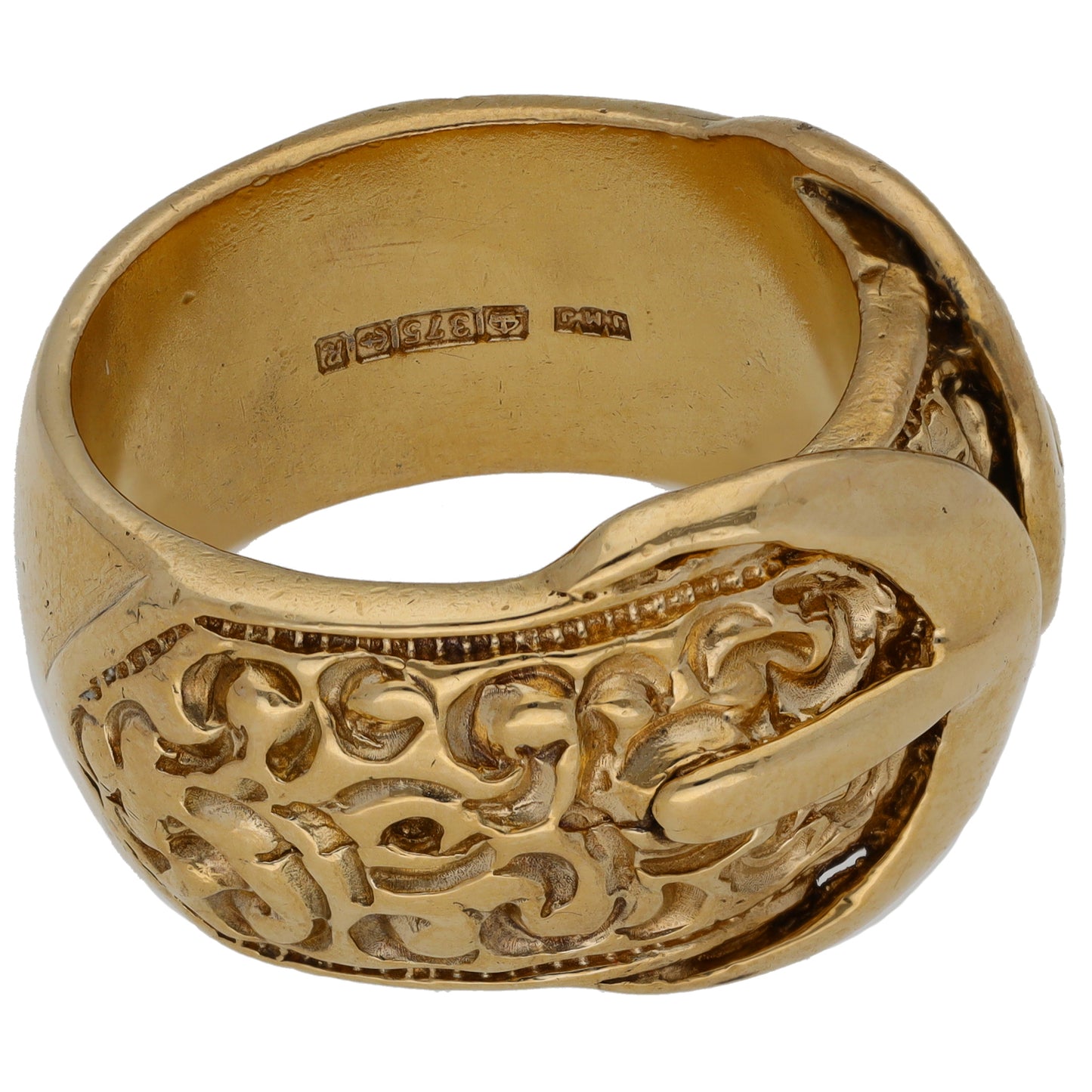 9ct Gold Buckle Ring Size Z+1