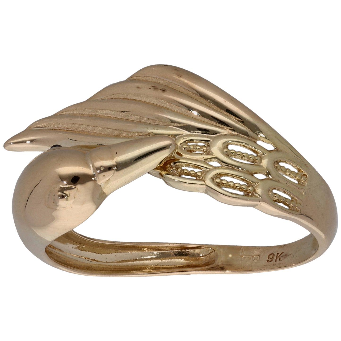 9ct Gold Sapphire Swan Ring Size V