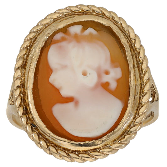 9ct Gold Cameo Ring Size M