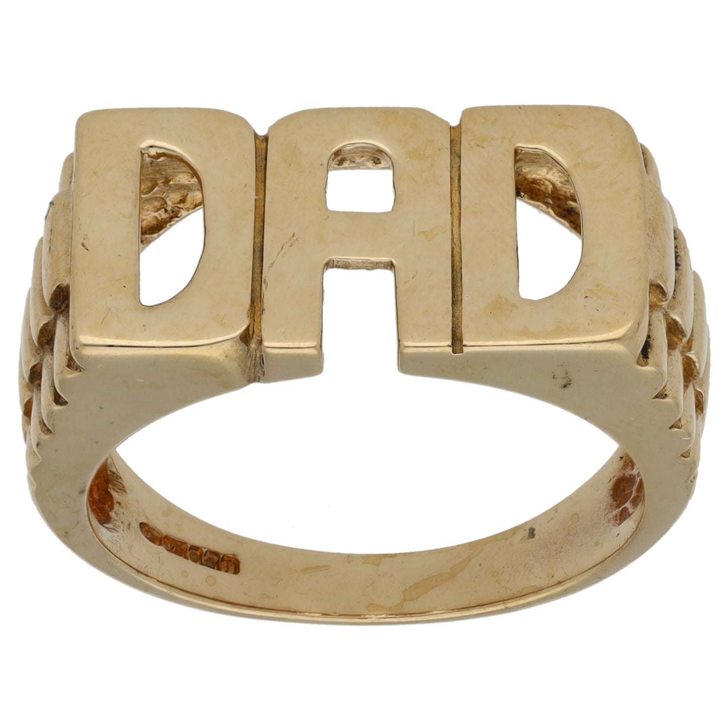 9ct Gold Dad Ring Size V 1/2
