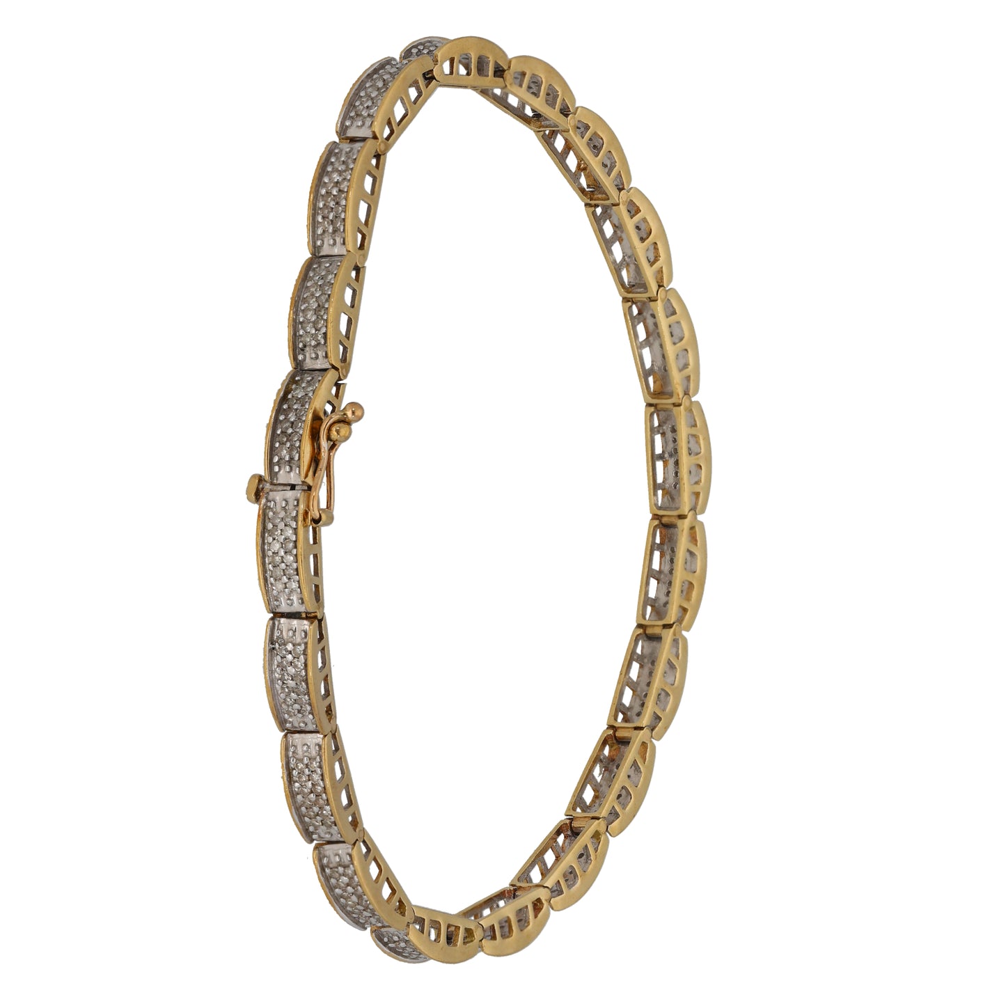 9ct Gold 1.20ct Diamond Fancy Stone Set Bracelet