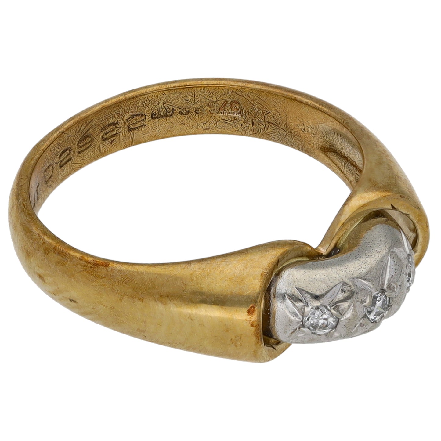 9ct Gold 0.06ct Diamond Trilogy Ring Size K