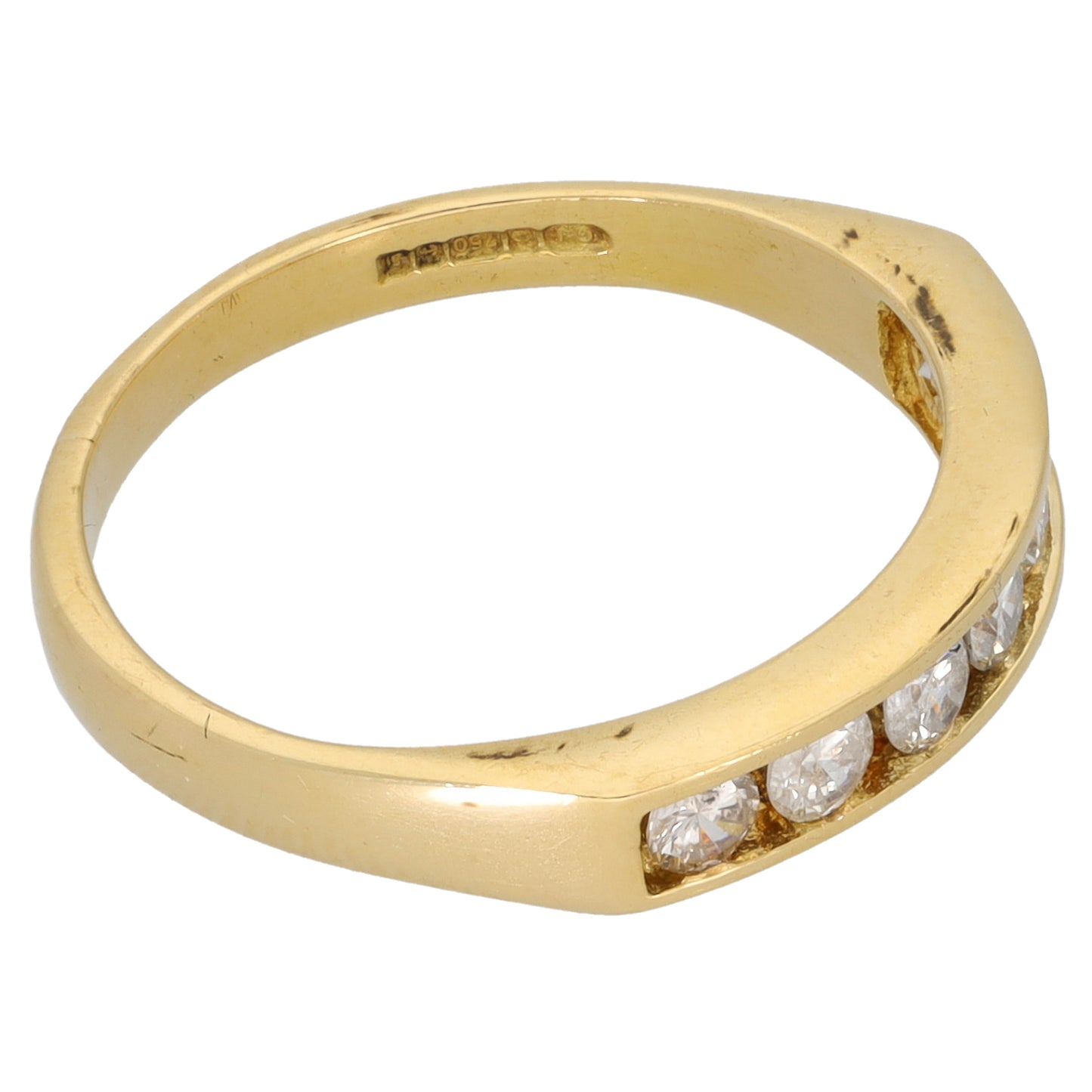 18ct Gold 0.50ct Diamond Half Eternity Ring Size O