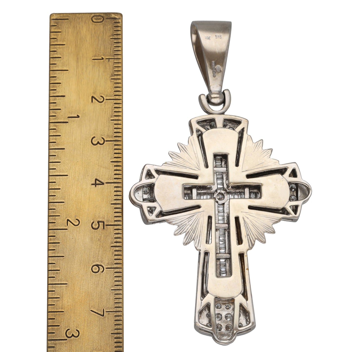 18ct White Gold 0.83ct Diamond Cross Pendant