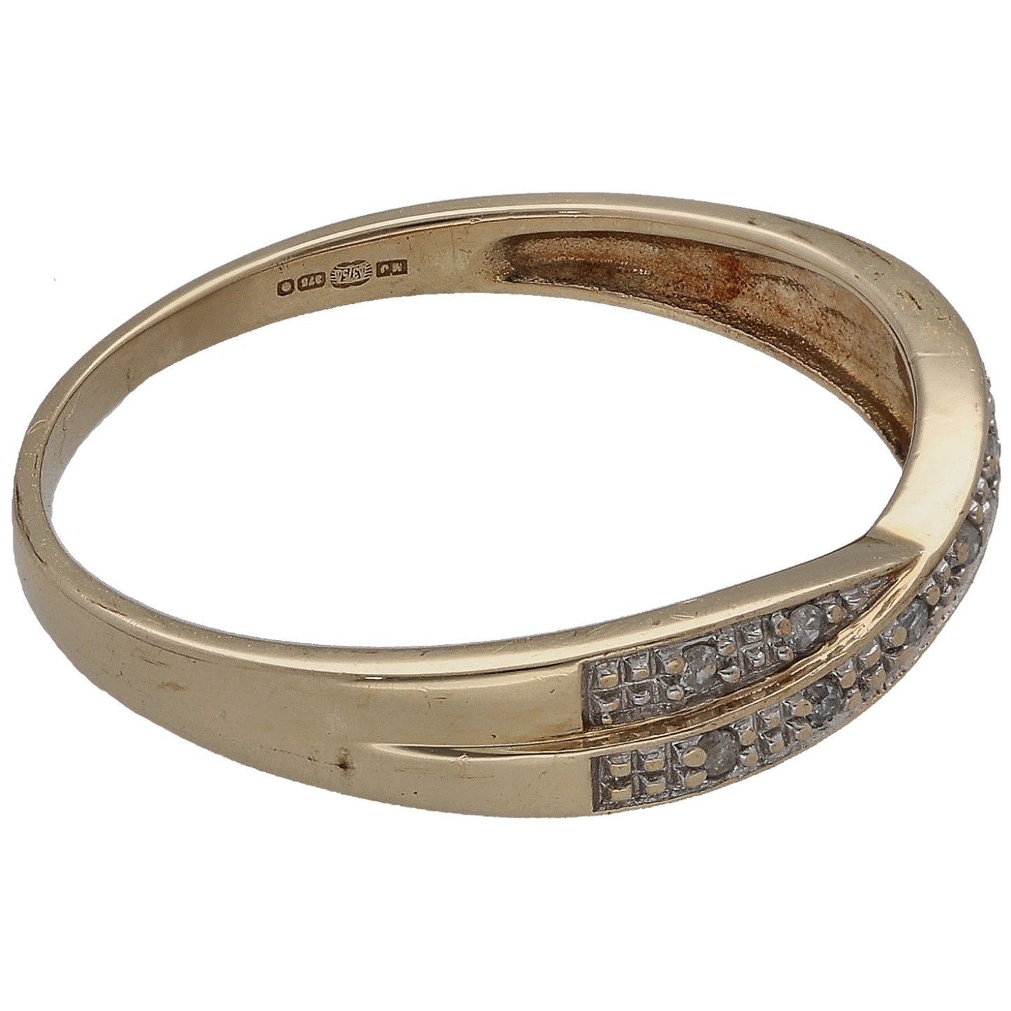 9ct Gold 0.05ct Diamond Half Eternity Ring Size N