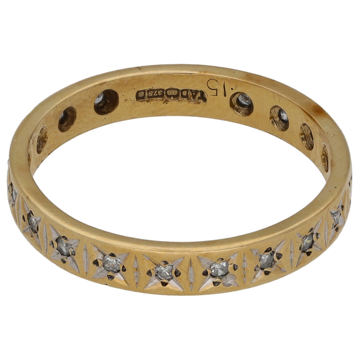 9ct Gold 0.15ct Diamond Eternity Ring Size S