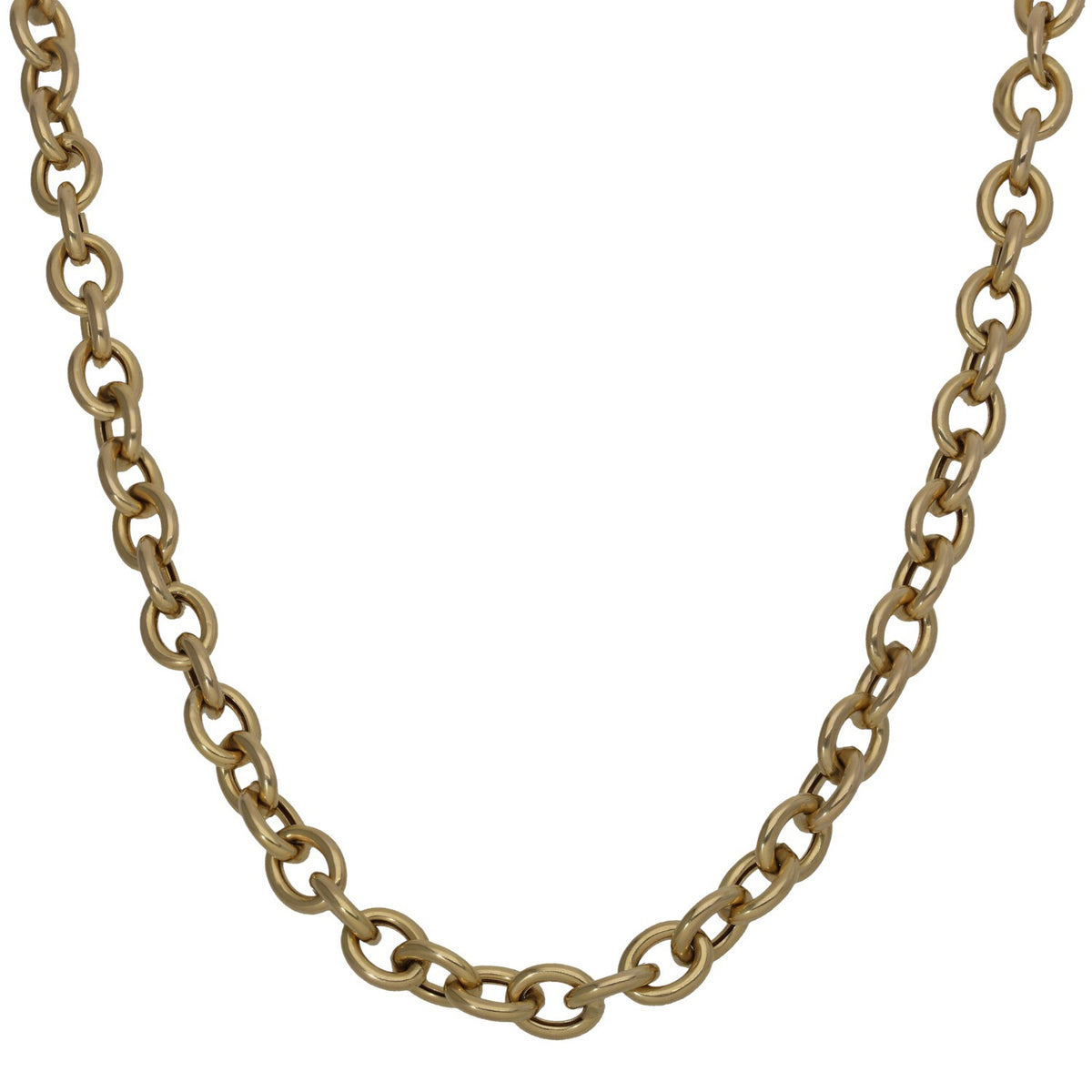 Gold chain necklace with oval links