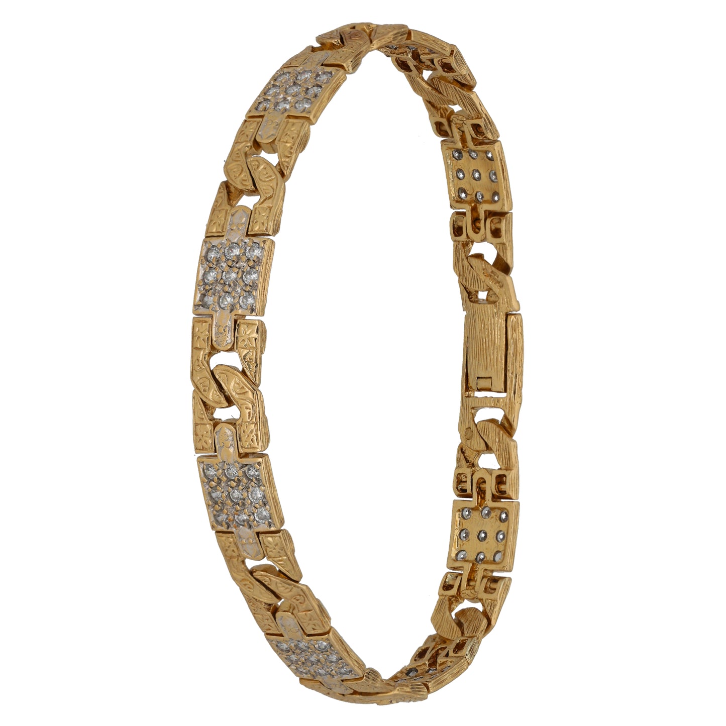 9ct Gold Cubic Zirconia Fancy Stone Set Bracelet