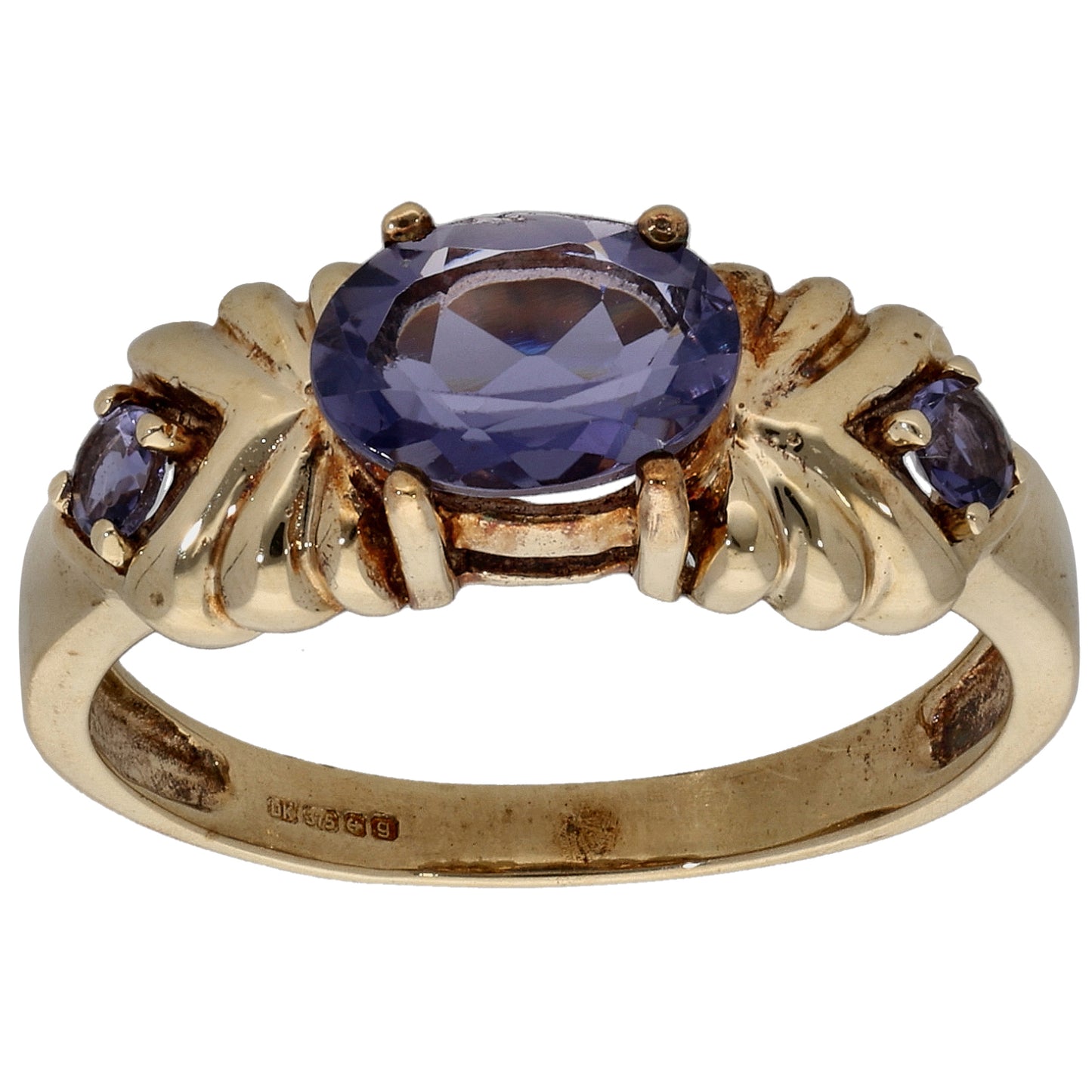 9ct Gold Iolite Dress/Cocktail Ring Size N