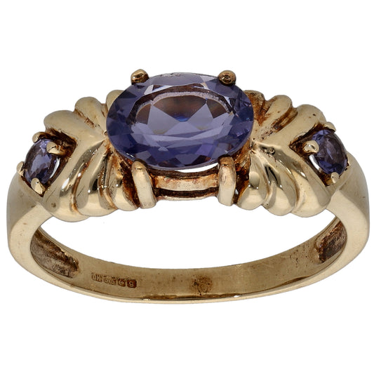 9ct Gold Iolite Dress/Cocktail Ring Size N