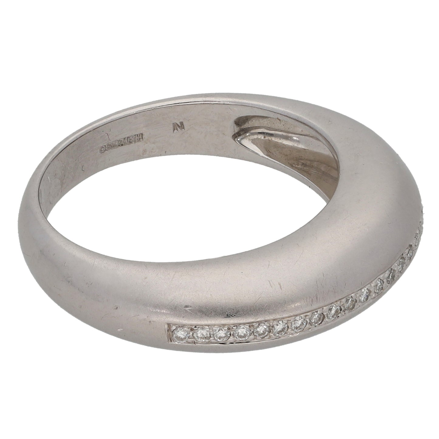 18ct White Gold 0.13ct Diamond Half Eternity Ring Size M