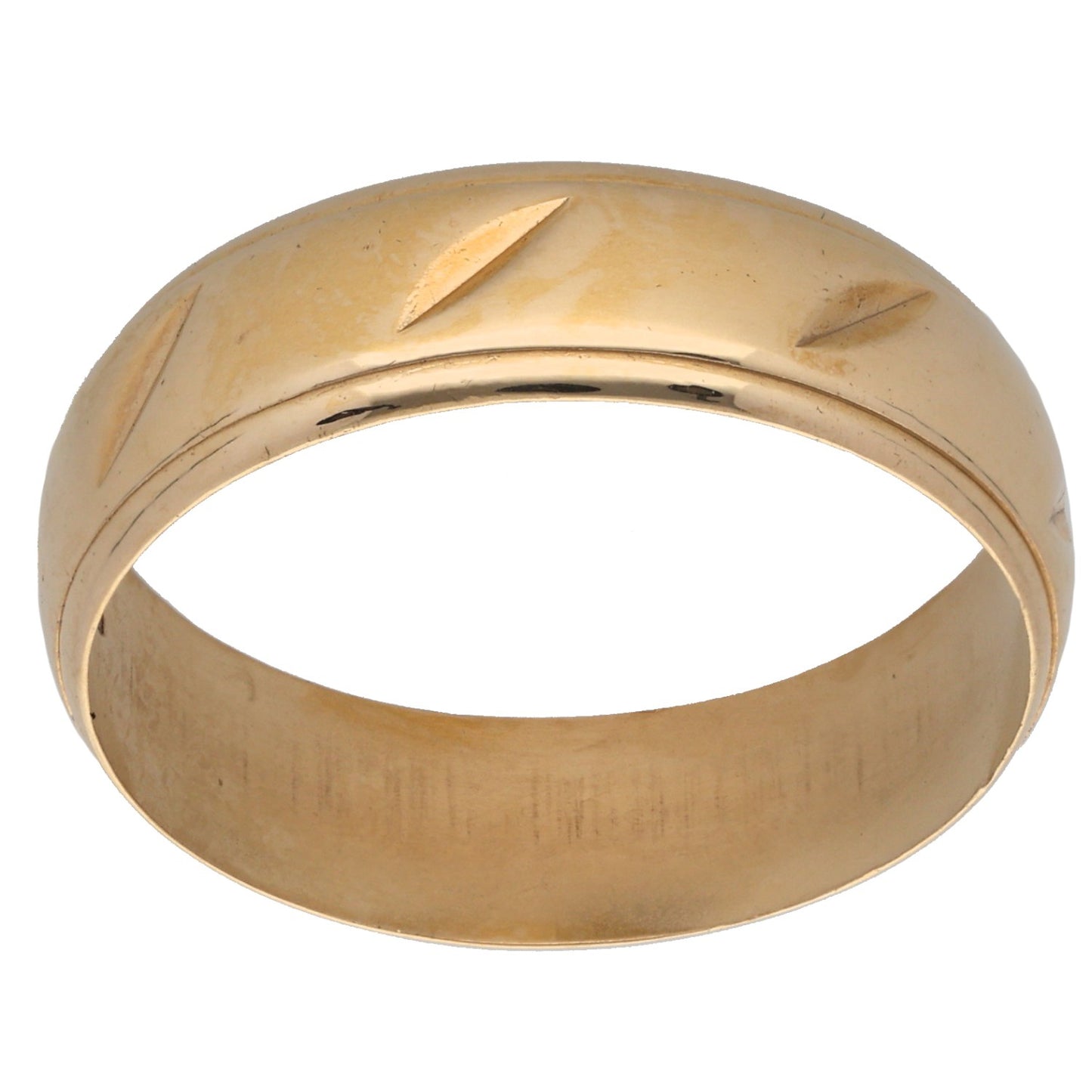 9ct Gold Patterned Wedding Ring Size Y