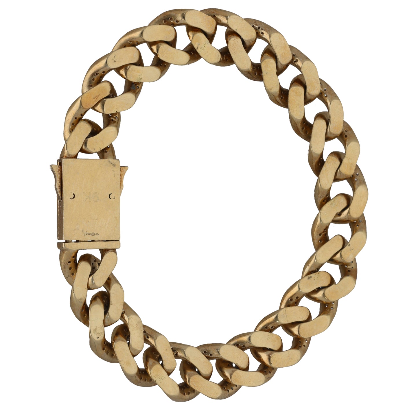9ct Gold Cubic Zirconia Curb Bracelet