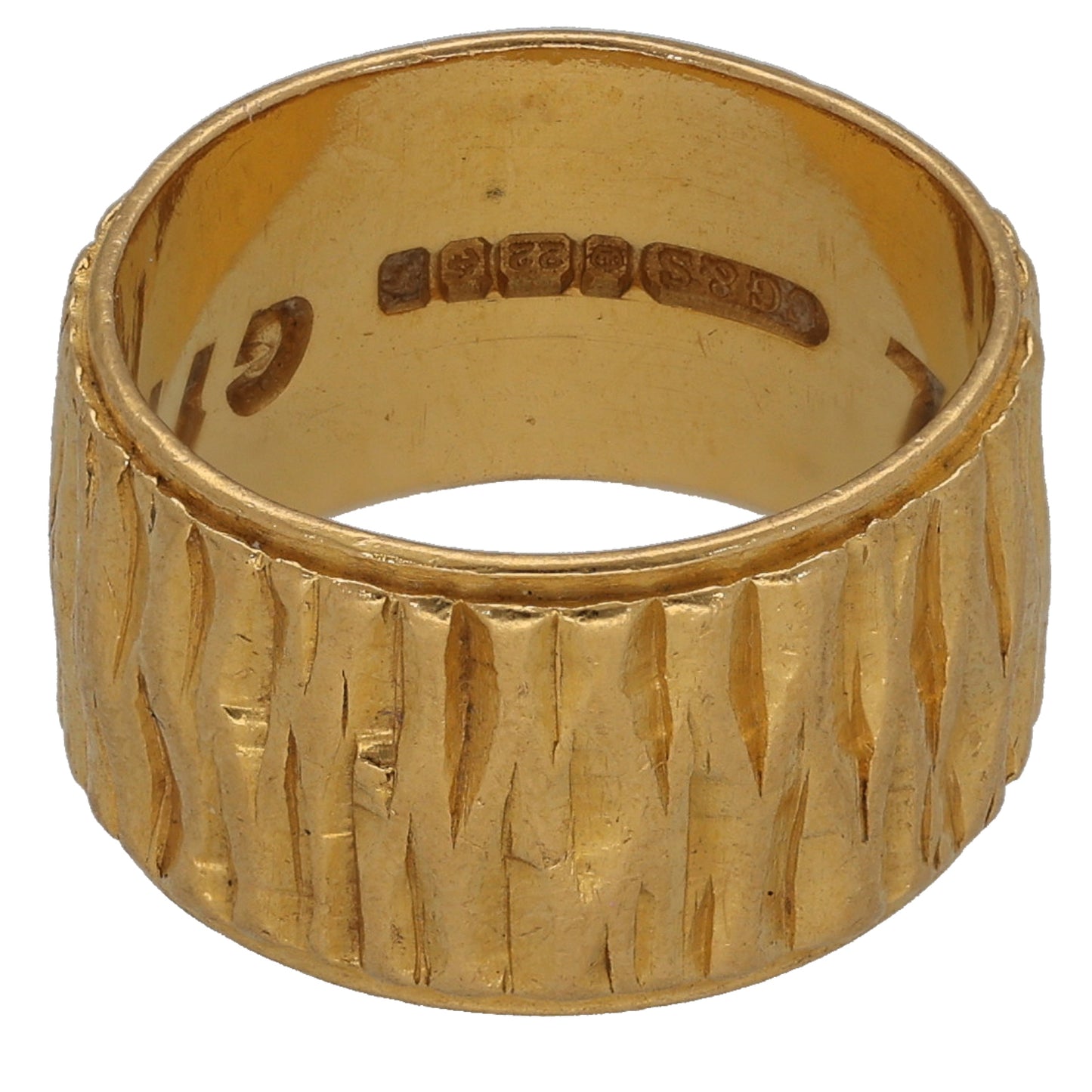 22ct Gold Patterned Wedding Ring Size K