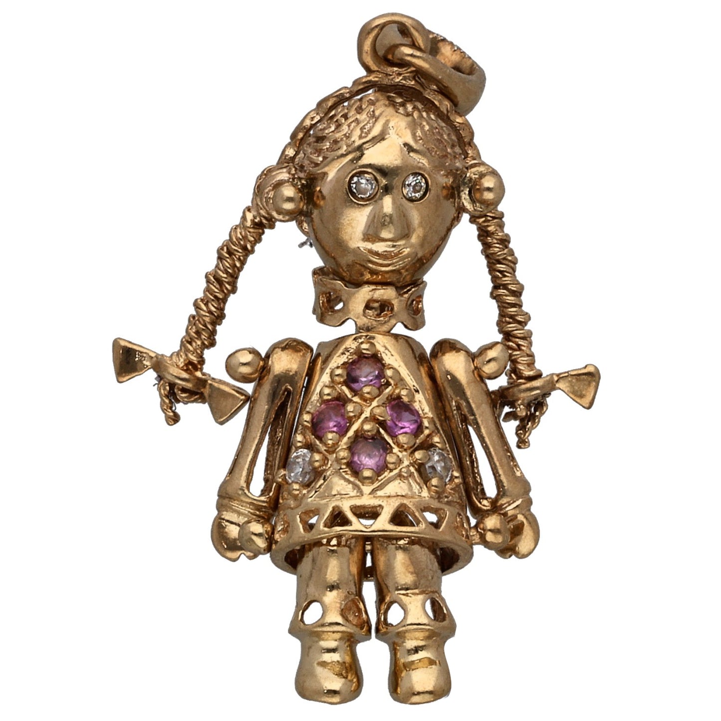 9ct Gold Sapphire & Cubic Zirconia Dolly Pendant