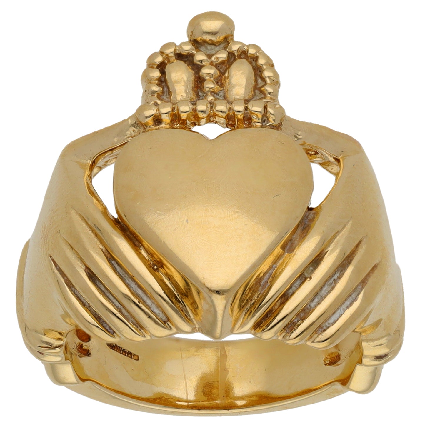 9ct Gold Claddagh Ring Size T 1/2