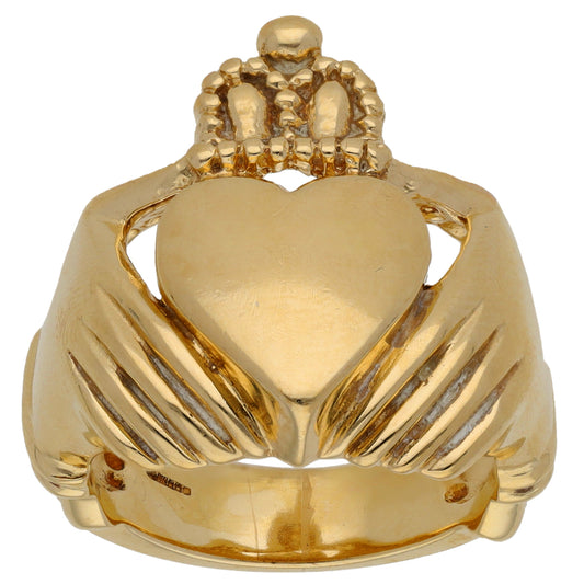 9ct Gold Claddagh Ring Size T 1/2